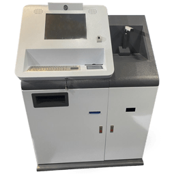 Smart banking kiosk with touch screen for secure payments and branch self-service